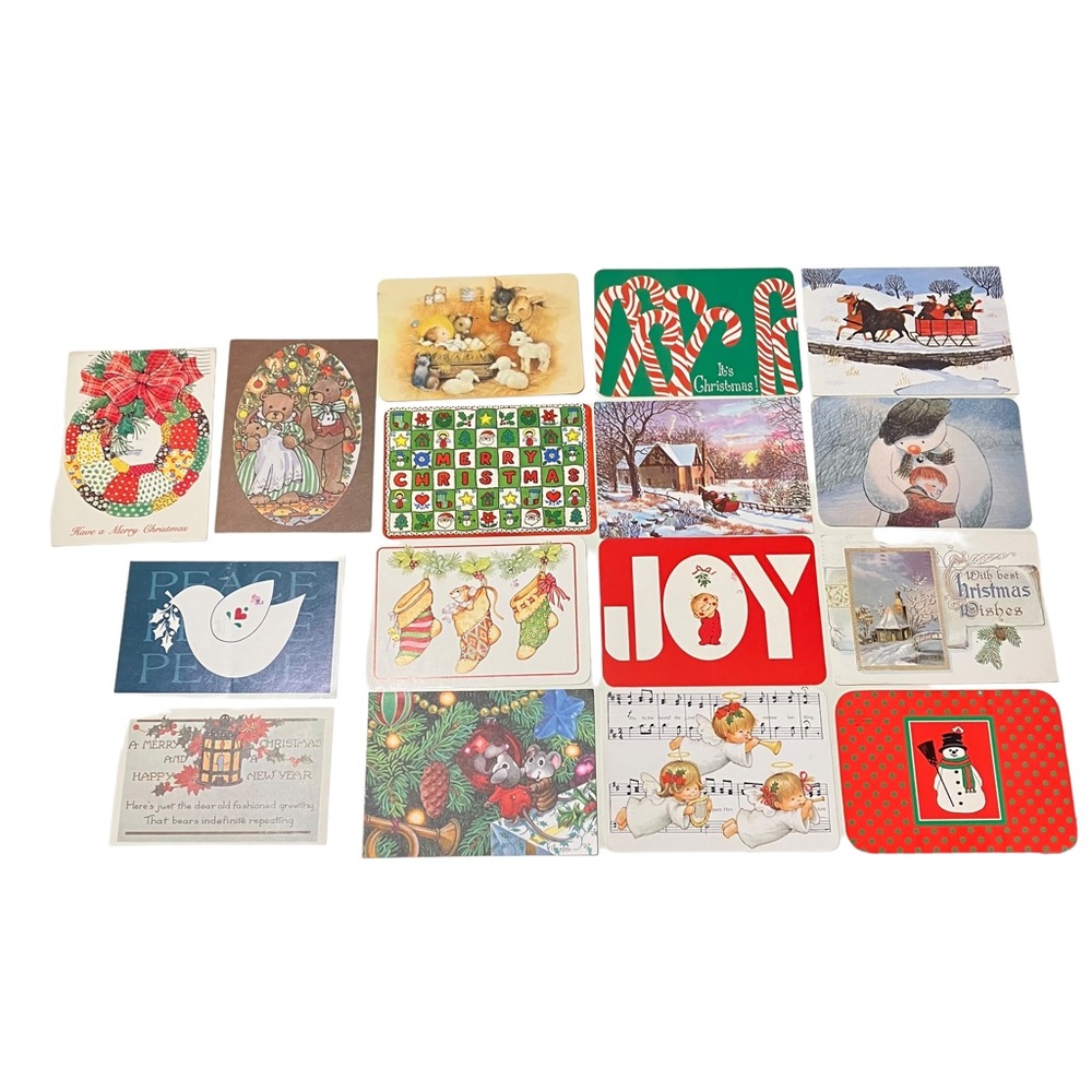 Vintage Christmas Postcards All Postmarked 70s-90s Lot of 16